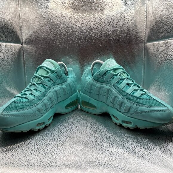 Size 8 Nike Air Max 95 Essential Teal Turquoise Womens Lace-Up Running Sneakers - Picture 6 of 11